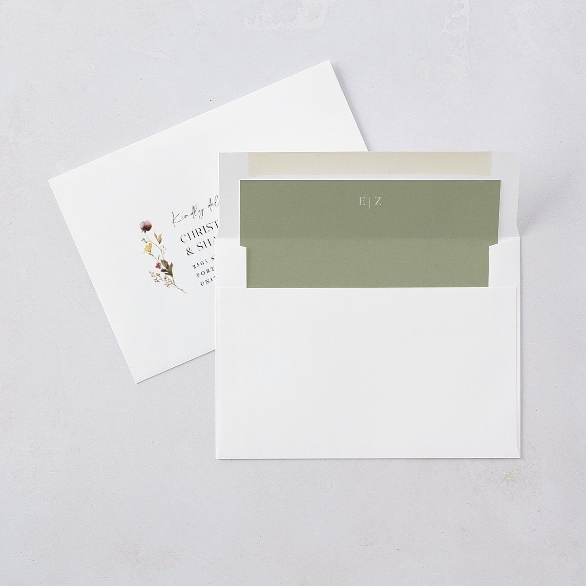 Simple Bohemian Wildflowers Wedding Invitations Cotton No Signature Blank Standard
