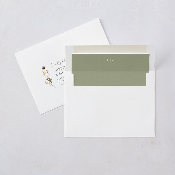 Simple Bohemian Wildflowers Wedding Invitations Cotton No Signature Blank Standard