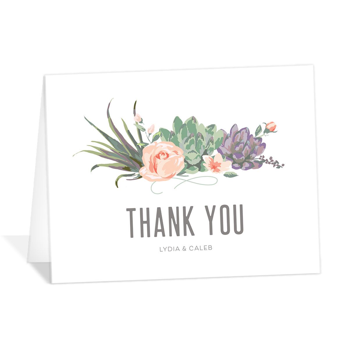 Romantic Succulents Thank You Cards