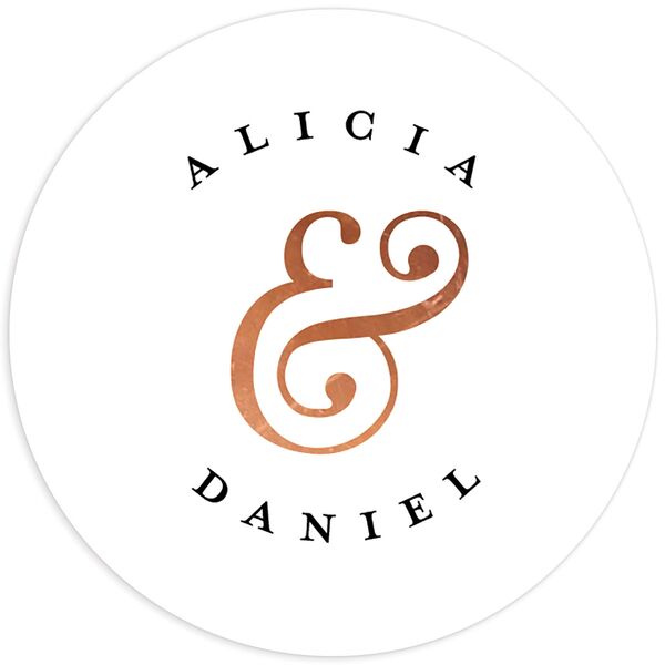 Formal Ampersand Wedding Stickers Pure White