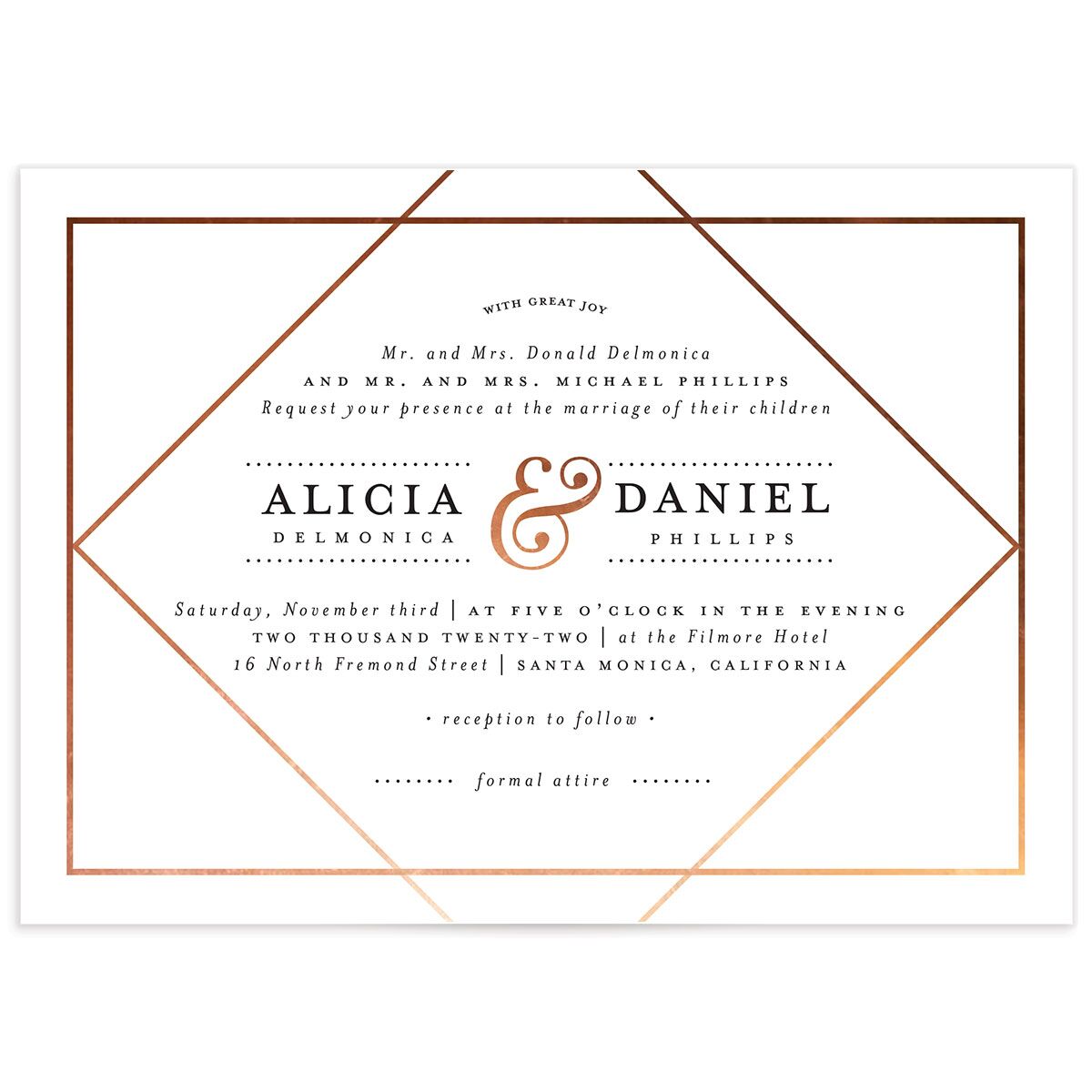Formal Ampersand Wedding Invitations