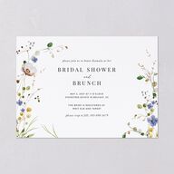 Glistening Wildflower Bridal Shower Invitations Pure White Signature Blank Standard