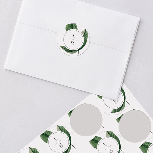 Botanical Lemon Wedding Stickers Buttercup Circle
