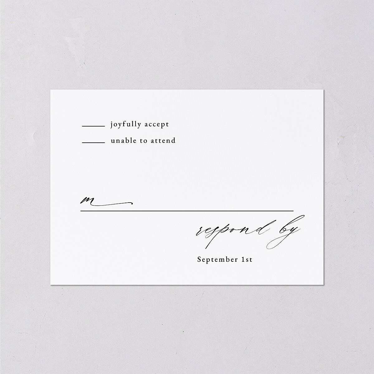 Modern Rose Wedding Response Cards Sapphire Signature Standard