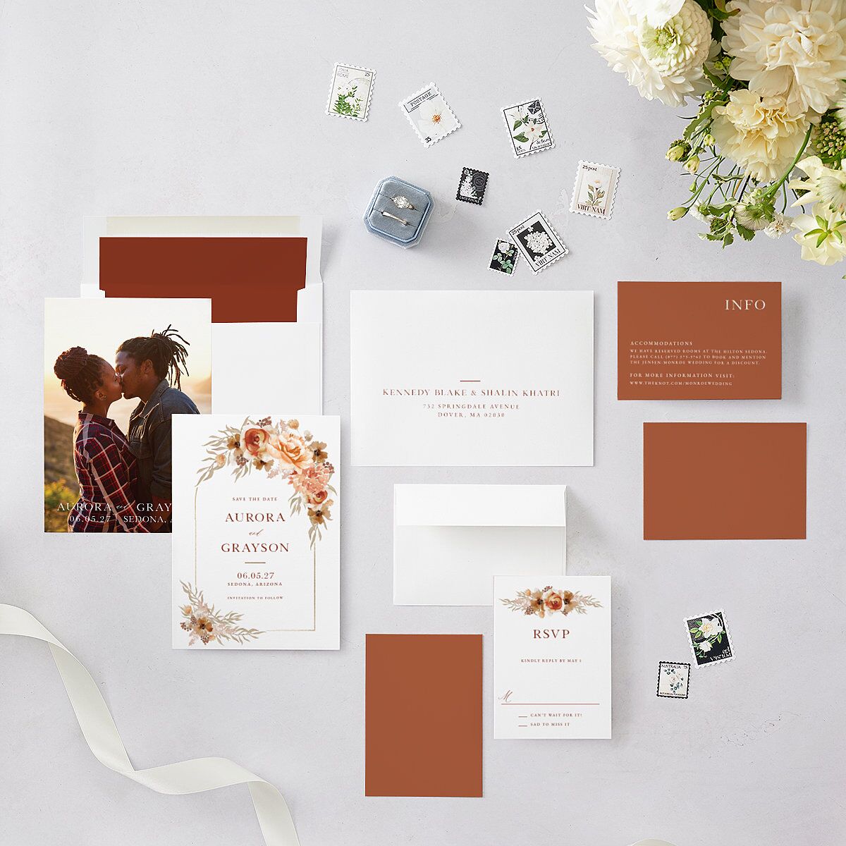 Bohemian Arch Foil Save The Date Cards — view 6