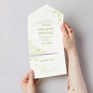 Vintage French Botanical All-in-One Wedding Invitations Meadow Signature Light Both Recipient and Return Addresses No