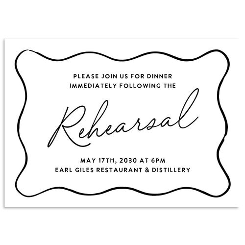 Hand Drawn Wavy Border Wedding Enclosure Cards Pure White Signature Standard