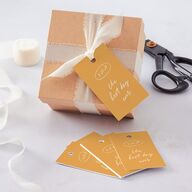 Sunny Day Modern Script Favor Gift Tags Pure White Signature