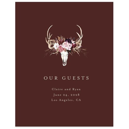 Gothic Antlers Guest Books Chocolate