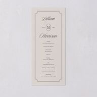 Elegant Oval Monogram Wedding Programs Sand Signature