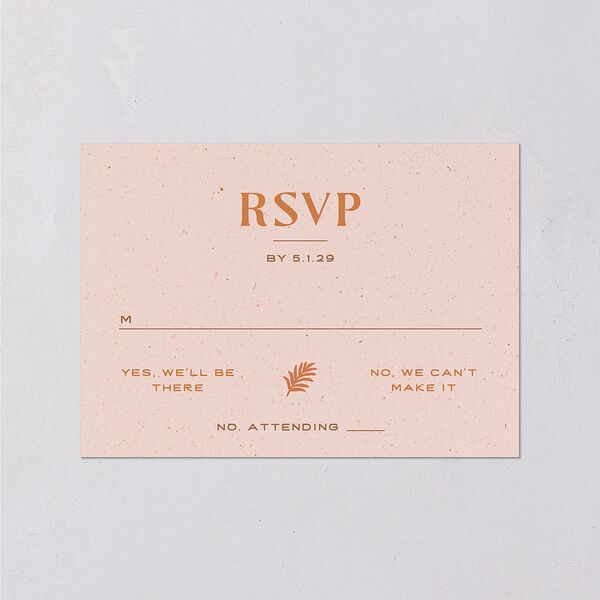 Beach Party Wedding Response Cards Pink Cotton Signature Standard