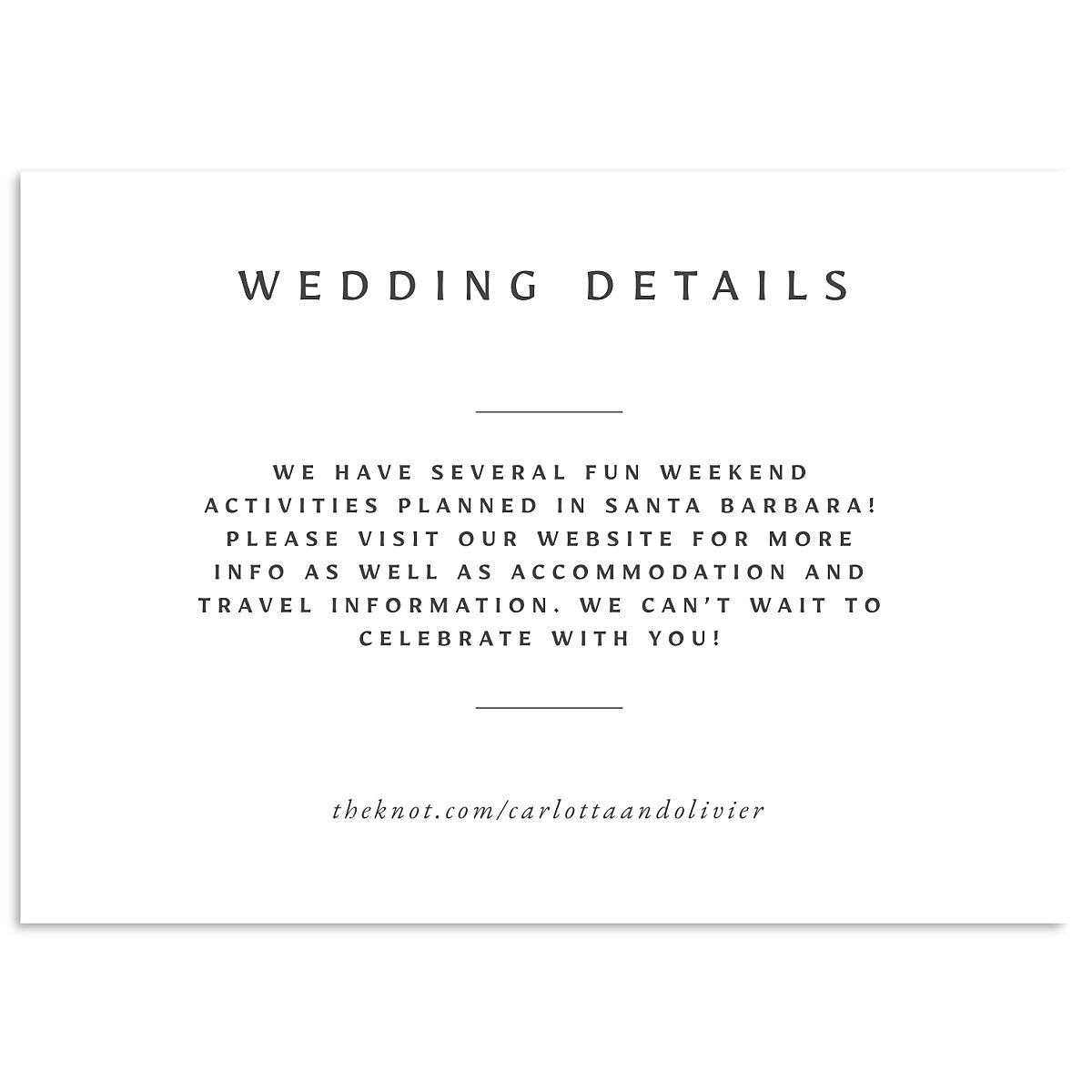 Simply Classic Wedding Enclosure Cards