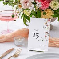 Delicate Wildflower Table Numbers Peach Pink Signature