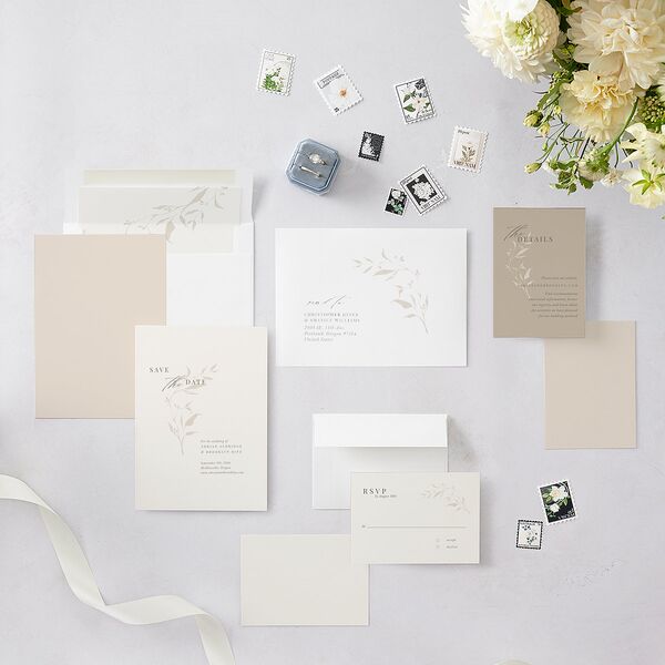 Rustic Minimal Save The Date Cards Champagne Signature smooth Blank No Standard