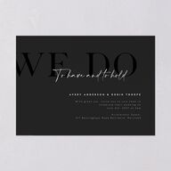 Modern Vow Wedding Invitations Charcoal Signature Blank No Standard