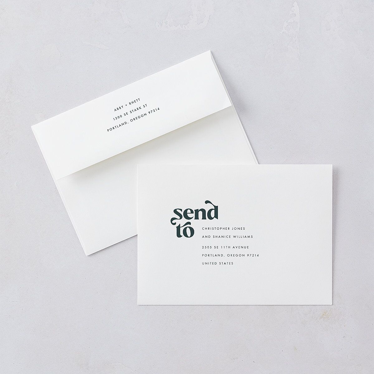 Save Our Date Save The Date Cards Rose Gold Dark Emerald Signature smooth Blank No Standard