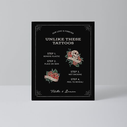Til Death Tattoos Bended Tabletop Sign X-small Midnight Standard Plastic XS Tabletop Table