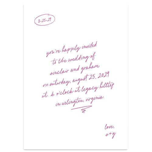 Sunny Day Modern Script Wedding Invitations Jewel Purple Signature Blank No Standard