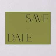 Modern Initials Save The Date Cards Olive Signature smooth Blank No Standard