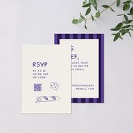 Hand Drawn Recipe QR Code RSVP Cards Sapphire Signature Standard