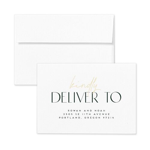 Headline Response Card Envelopes White Dark Green Return Address Signature Standard