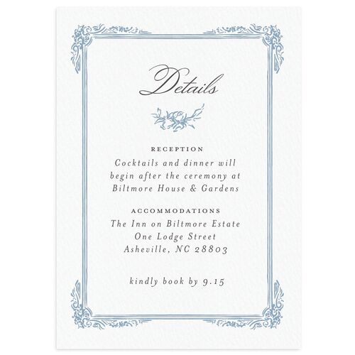 Medieval Castle Wedding Enclosure Cards Dusty Blue Signature Standard