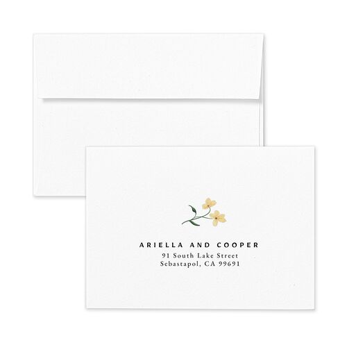 Vintage Garden Wedding Response Card Standard Envelopes White Standard Rose Gold Return Address Signature