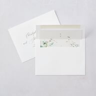 Ethereal Greenery and Gold Wedding Invitations Pure White Signature Blank No Standard