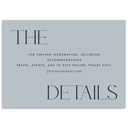 Modern Initials Wedding Enclosure Cards Dusty Blue Signature Standard