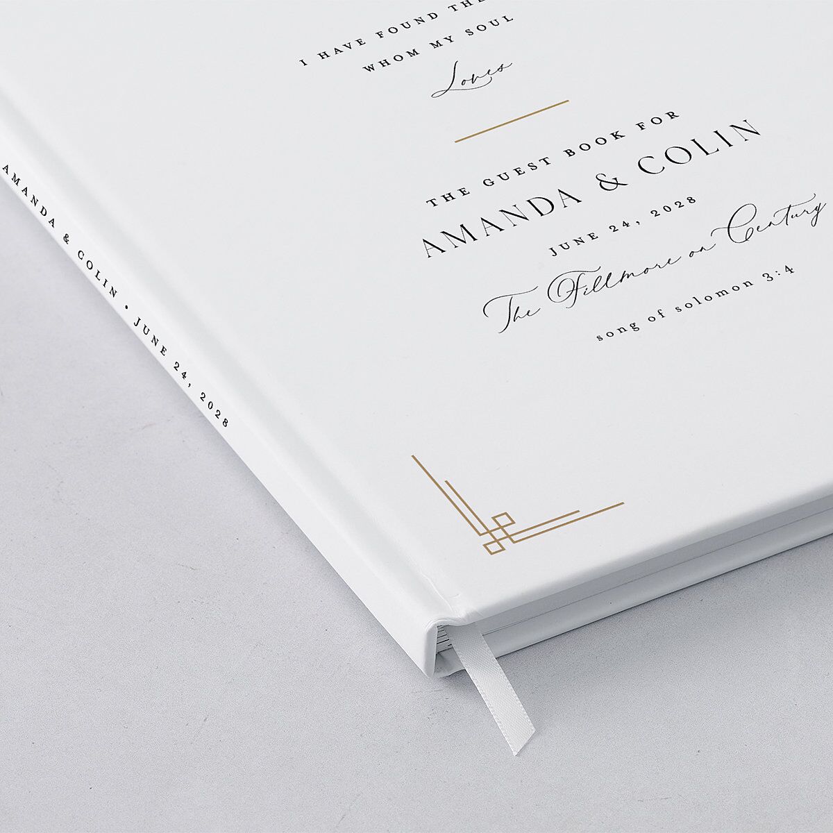 Church Cross Wedding Guest Book Pure White