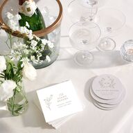 The Night Before Natural Monogram Cocktail Napkins Fawn Napkin Uncoined