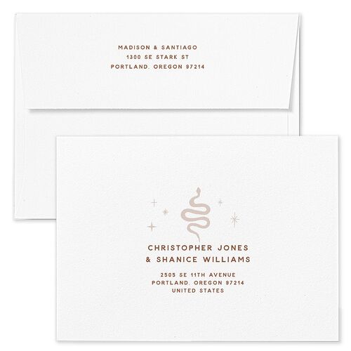 Hitched in Texas Wedding Invitation Envelopes Terracotta Espresso Both Recipient and Return Addresses Standard Signature