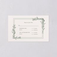 Botanical Arch All-in-One Wedding Invitations Hunter Green Signature Light Both Recipient and Return Addresses No