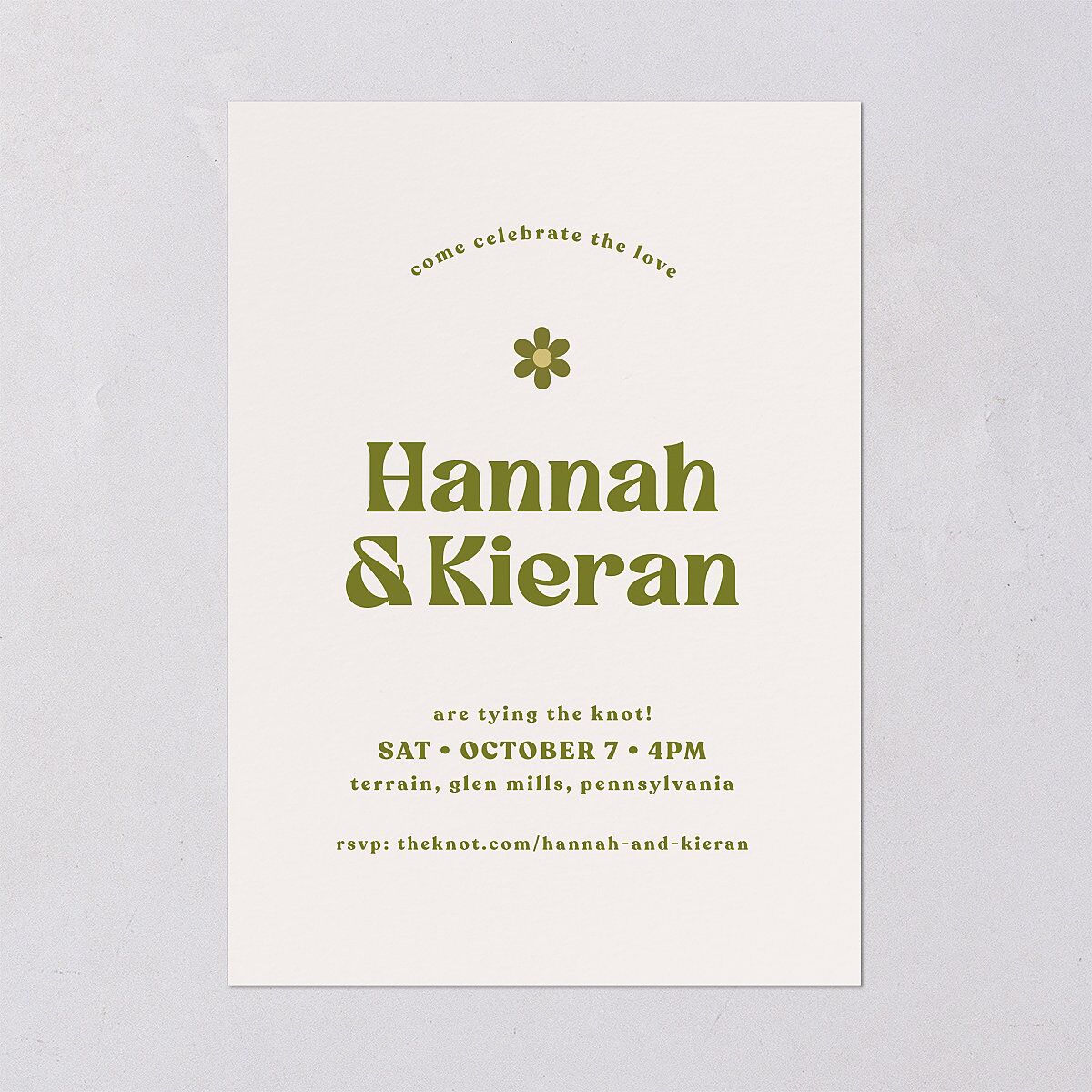 Simple Retro Daisy Wedding Invitations Meadow Signature Blank No Standard