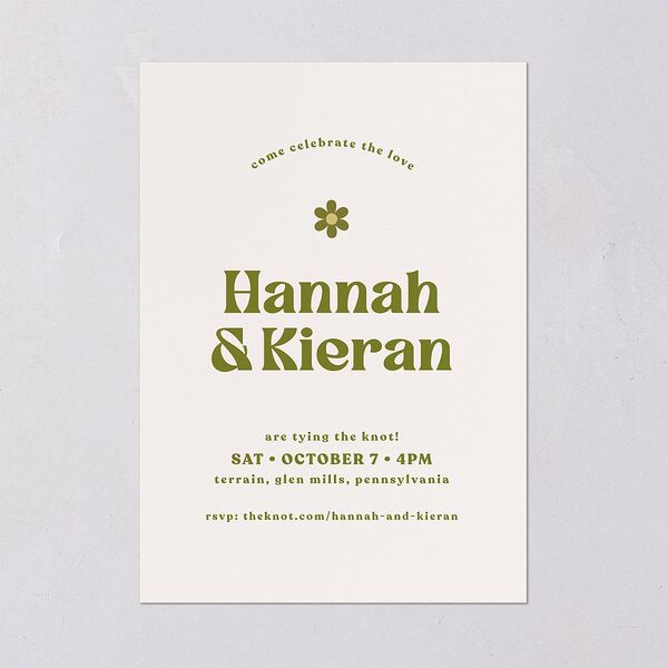 Simple Retro Daisy Wedding Invitations Meadow Signature Blank No Standard