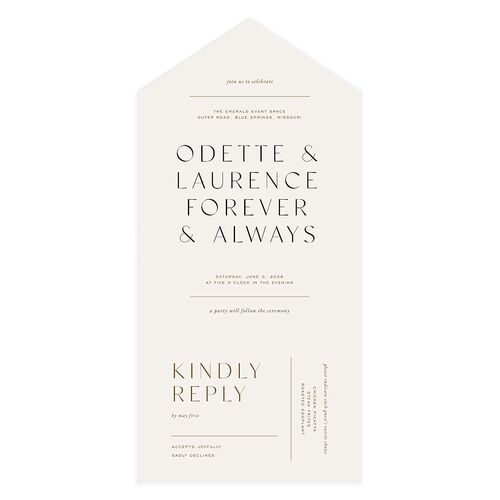 Surround All-in-One Wedding Invitations Mist Signature Light Both Recipient and Return Addresses No