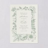 Rustic Botanical Frame Wedding Invitations Moss Signature Blank No Standard