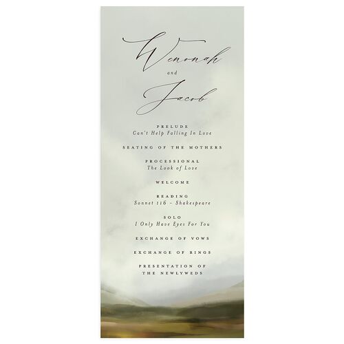 Western Valley Wedding Programs Tan Signature