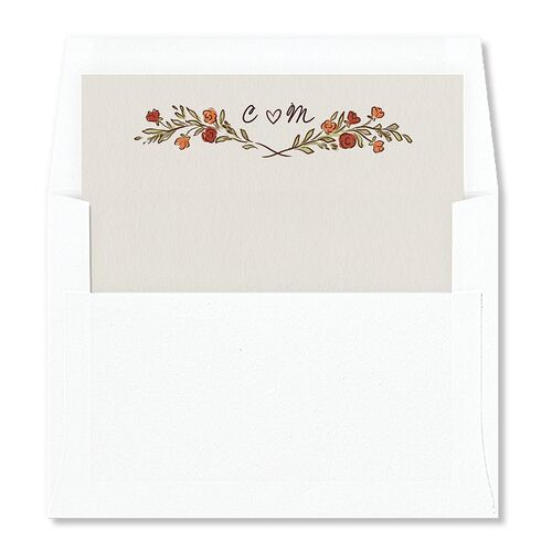 Hand Drawn Tablescape Envelope Liners Apricot Standard