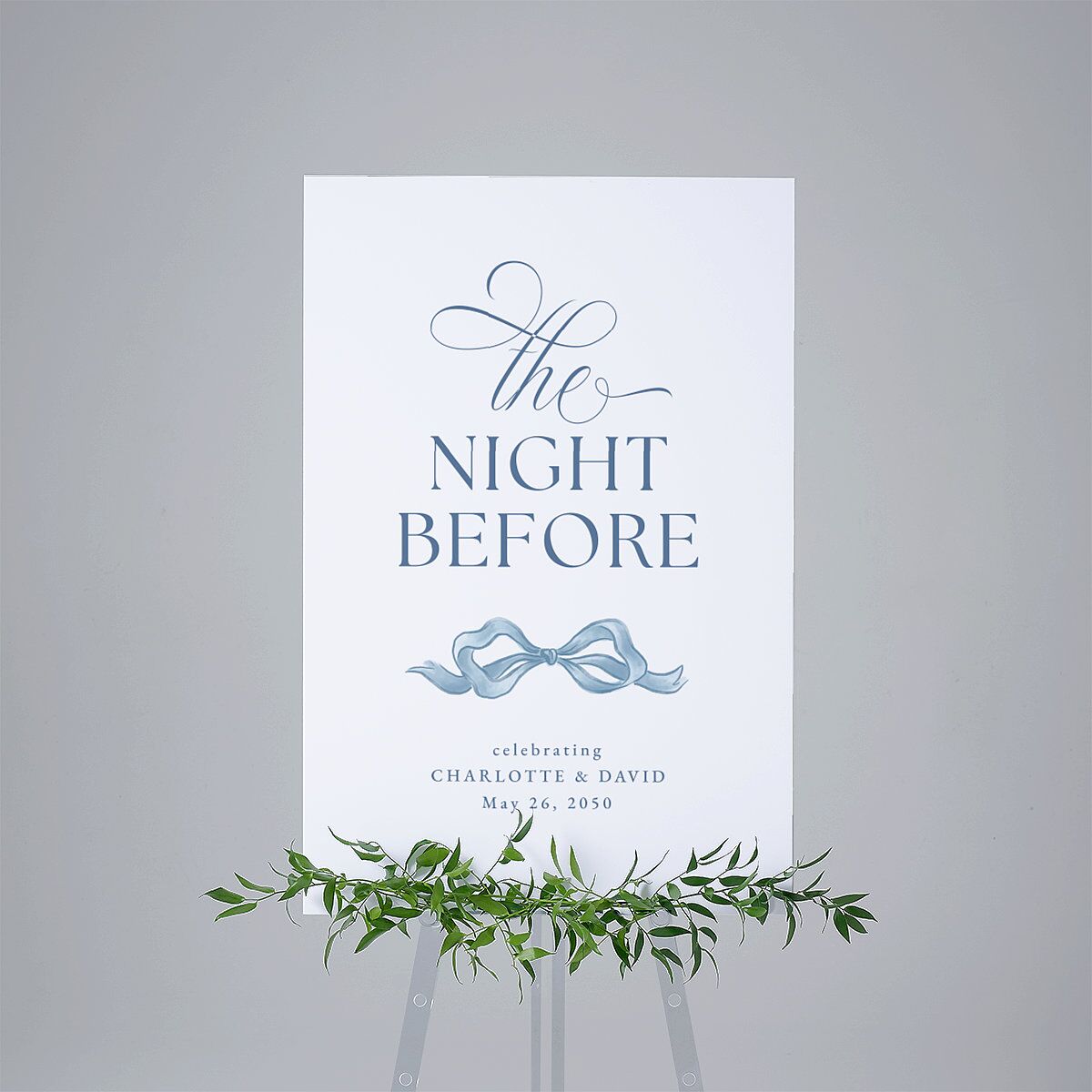 The Night Before Vintage Bow Standard Welcome Sign Large Regency Blue Standard Indoor Foam Core L Welcome