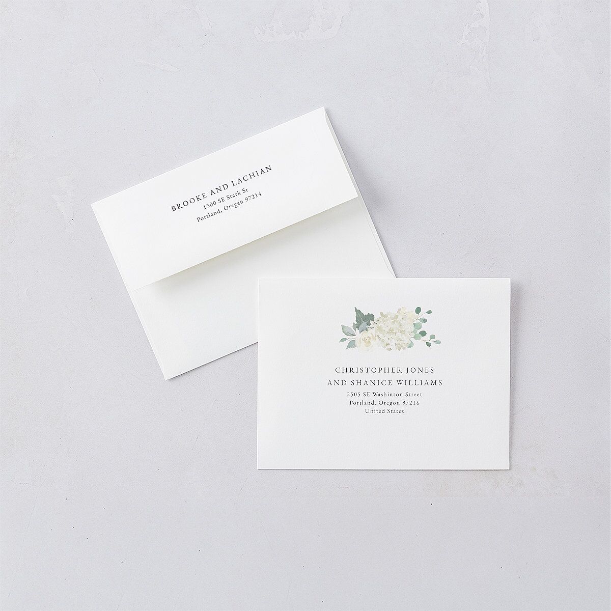 Elegant Hydrangea Bridal Shower Thank You Cards Off-White