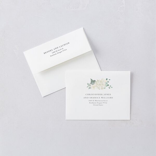 Elegant Hydrangea Bridal Shower Thank You Cards Off-White