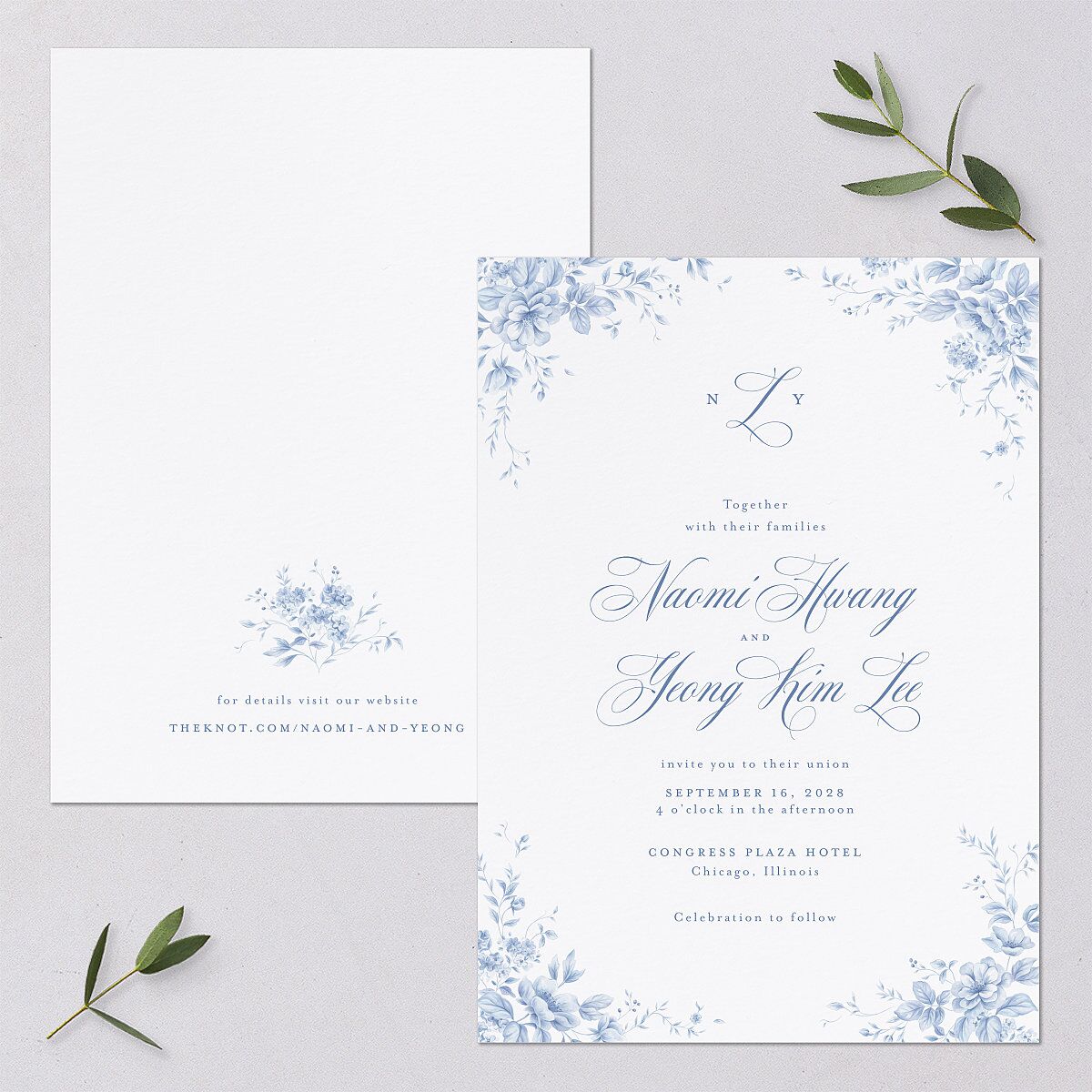 Vintage Florals Wedding Invitations — view 1