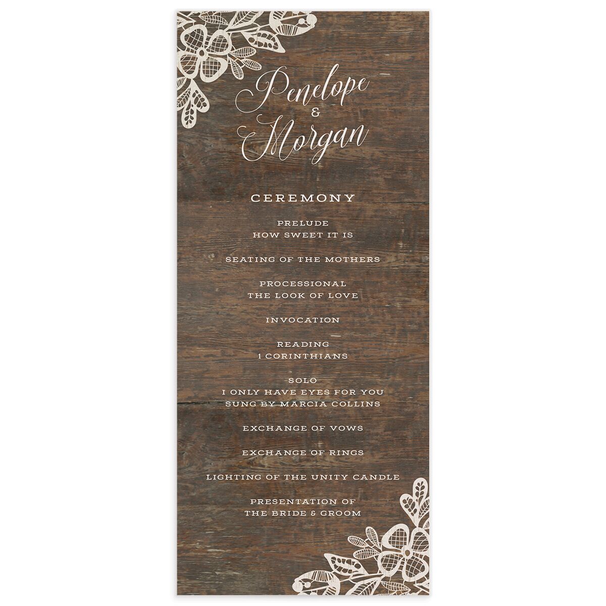 Woodgrain Lace Wedding Invitations