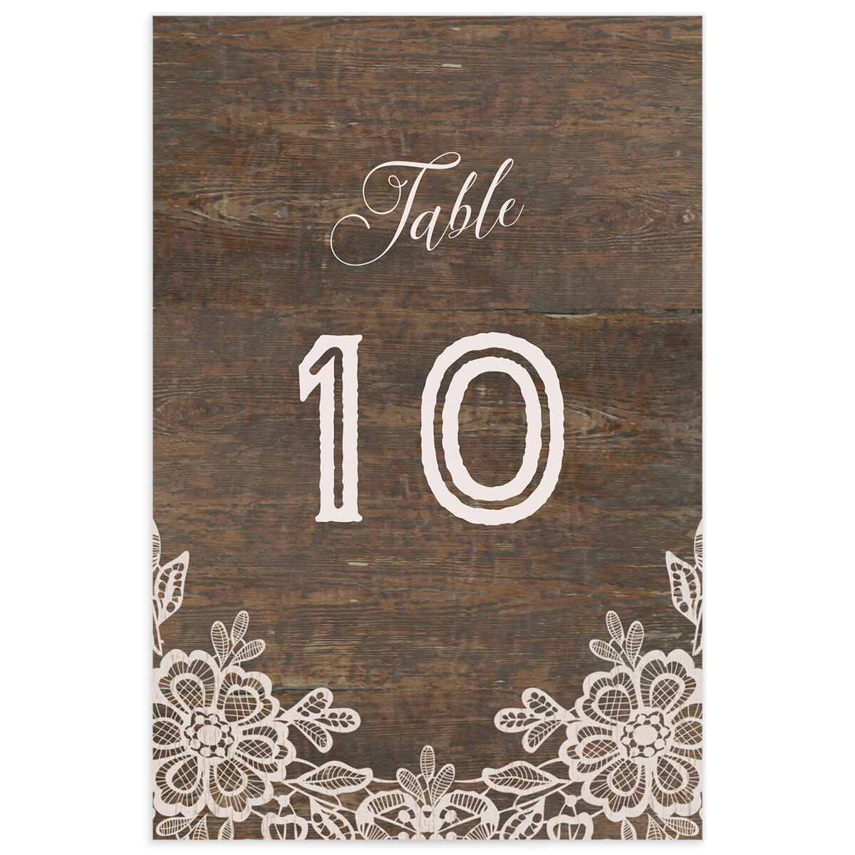 Woodgrain Lace Table Numbers