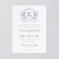 Vintage Hydrangea Garden Crest Wedding Invitations Slate Signature Blank No Standard
