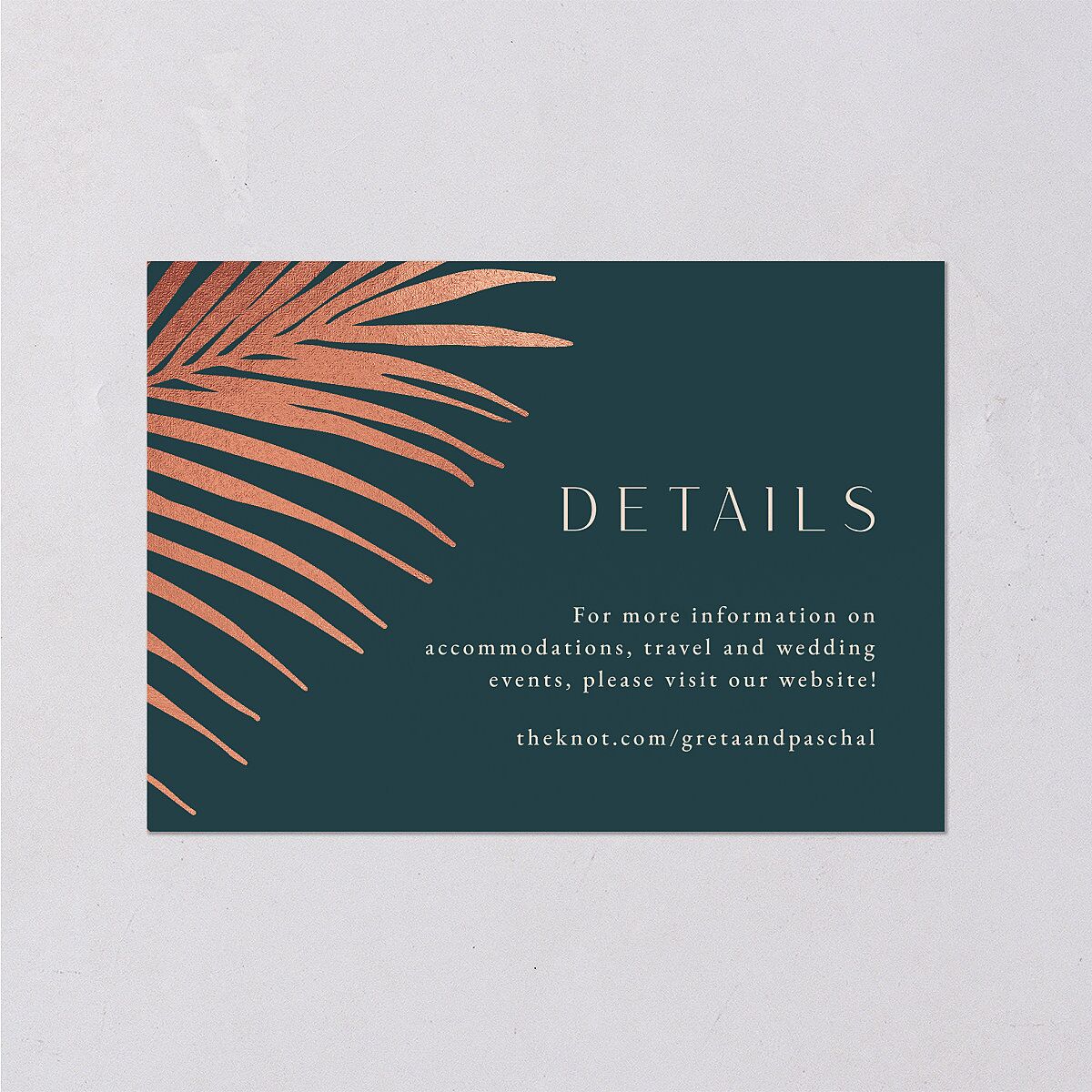 Lavish Palm Wedding Enclosure Cards — view 1