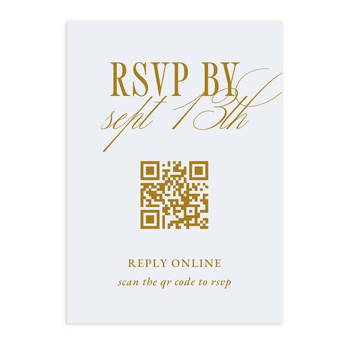 Elegant Classic QR Code RSVP Cards Ice Blue Signature Standard
