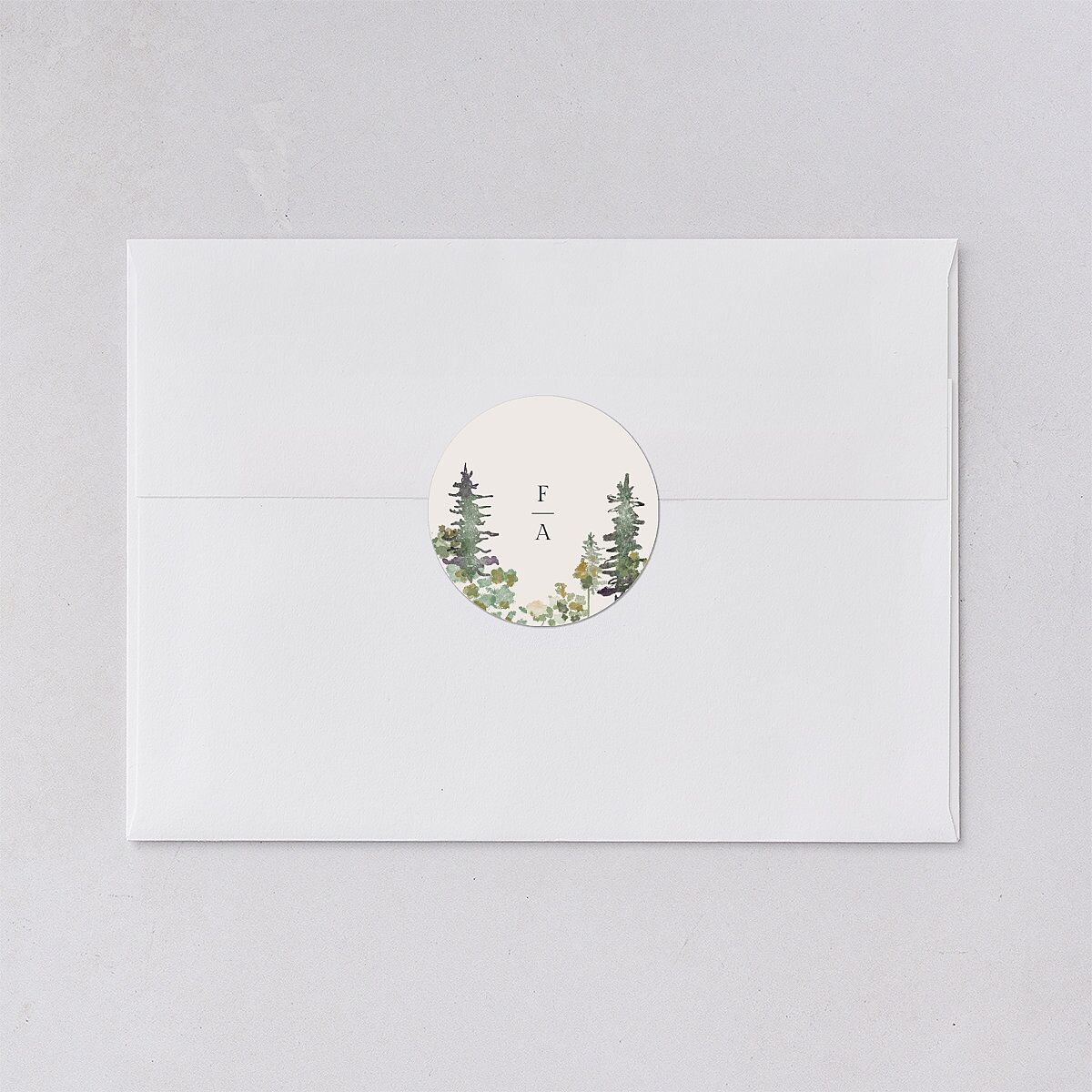 Elegant Mountain Border Wedding Stickers Meadow Circle