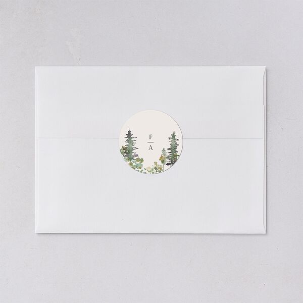 Elegant Mountain Border Wedding Stickers Meadow Circle